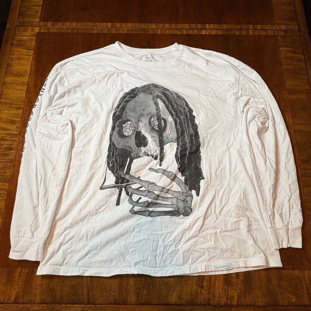 Diamond Supply Co x Taylor Gang Kush & OJ Skull Long Sleeve Tee White‎ XXL